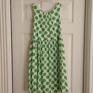 Green polka dot girl's dress, size 16